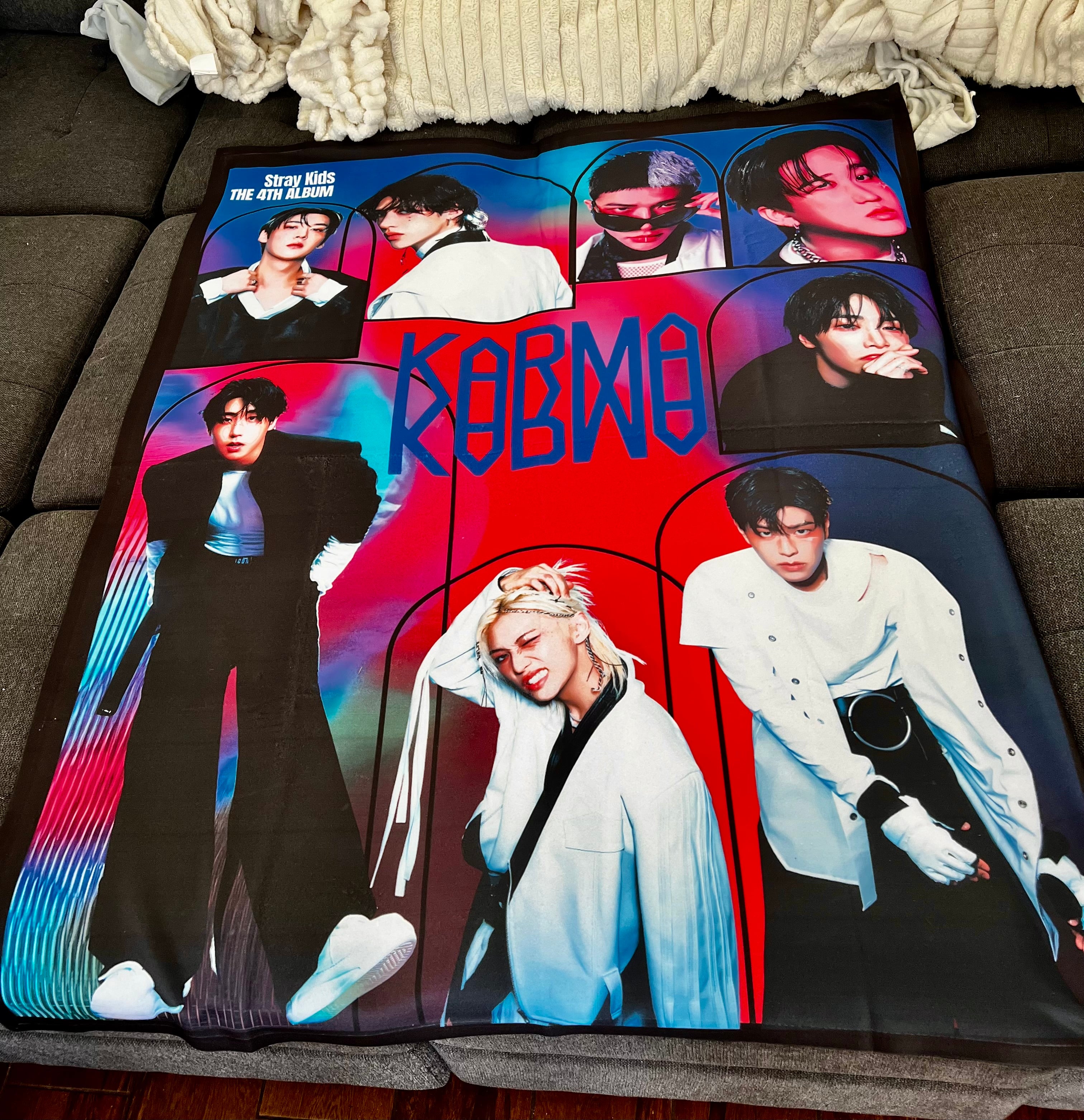 KARMA Stray Kids 50”x60” Fleece Throw Blanket